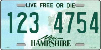NH license plate 1234754