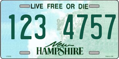 NH license plate 1234757