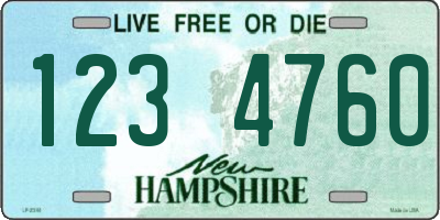NH license plate 1234760