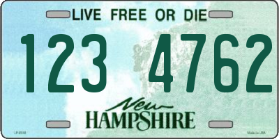 NH license plate 1234762