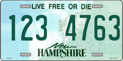 NH license plate 1234763