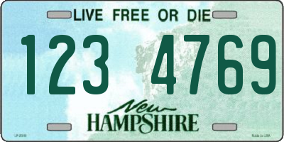 NH license plate 1234769