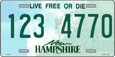 NH license plate 1234770