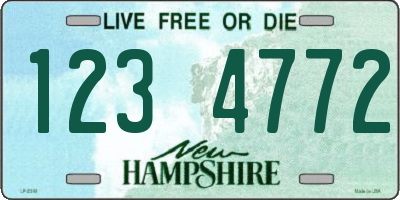 NH license plate 1234772
