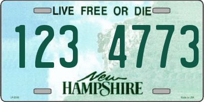 NH license plate 1234773