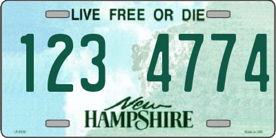 NH license plate 1234774