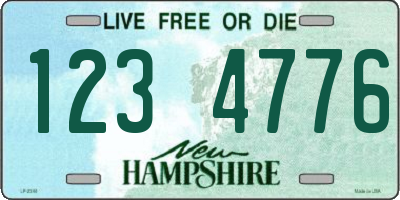 NH license plate 1234776