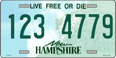 NH license plate 1234779