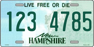 NH license plate 1234785