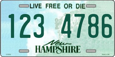 NH license plate 1234786