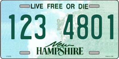 NH license plate 1234801