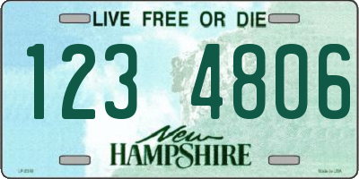 NH license plate 1234806