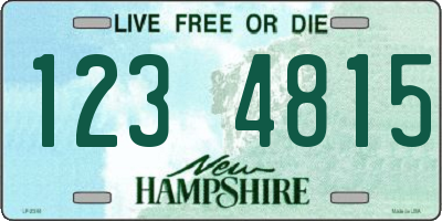 NH license plate 1234815