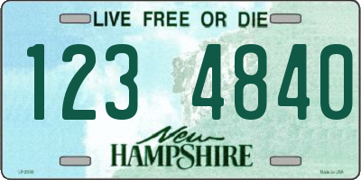 NH license plate 1234840