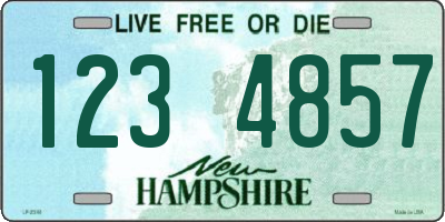 NH license plate 1234857