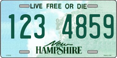 NH license plate 1234859