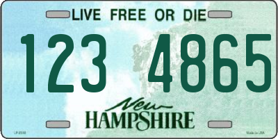 NH license plate 1234865