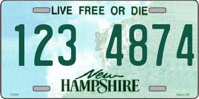 NH license plate 1234874