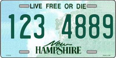 NH license plate 1234889