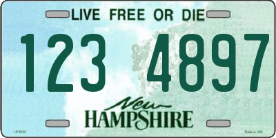 NH license plate 1234897