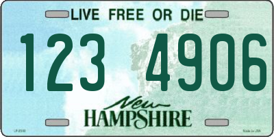 NH license plate 1234906