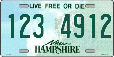 NH license plate 1234912