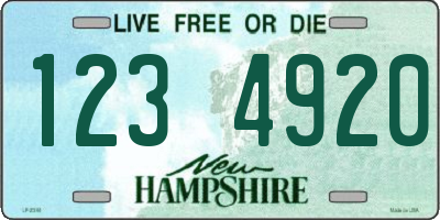 NH license plate 1234920