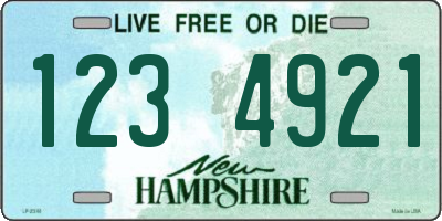 NH license plate 1234921