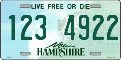 NH license plate 1234922