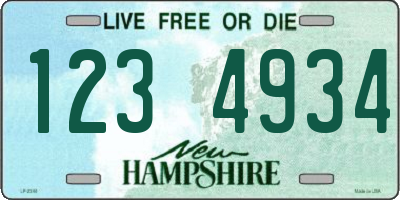 NH license plate 1234934