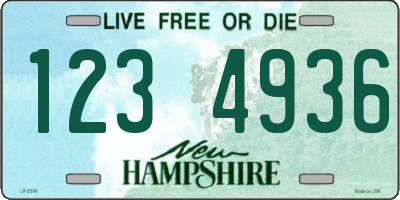 NH license plate 1234936