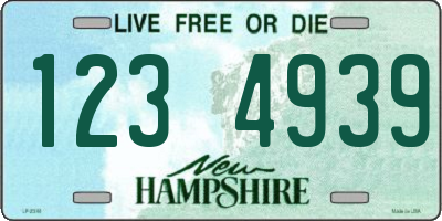 NH license plate 1234939