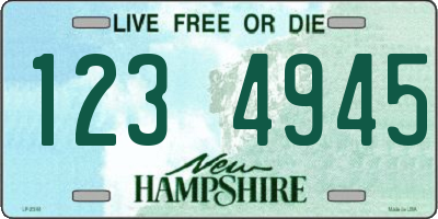 NH license plate 1234945