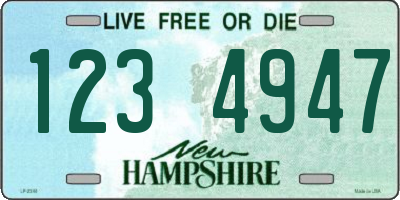 NH license plate 1234947