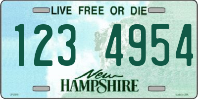 NH license plate 1234954