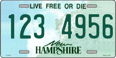 NH license plate 1234956