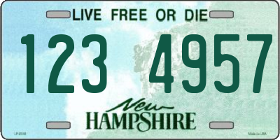 NH license plate 1234957