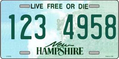 NH license plate 1234958
