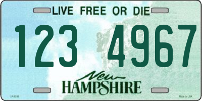 NH license plate 1234967