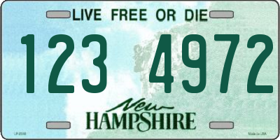 NH license plate 1234972