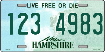 NH license plate 1234983