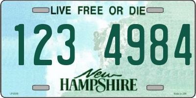 NH license plate 1234984