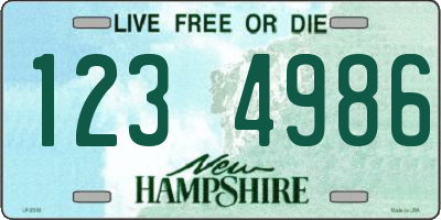 NH license plate 1234986