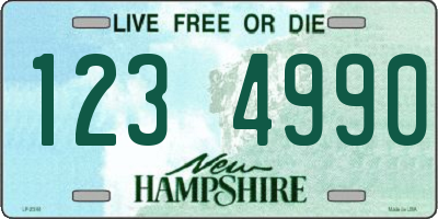 NH license plate 1234990