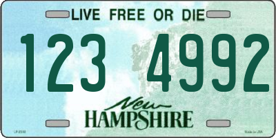 NH license plate 1234992