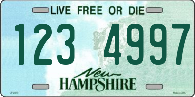 NH license plate 1234997