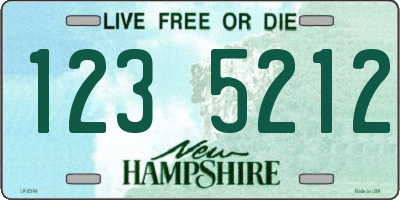 NH license plate 1235212