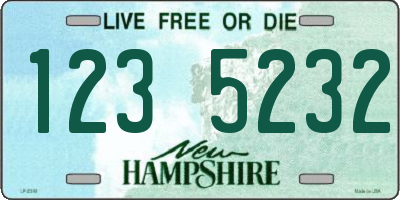 NH license plate 1235232