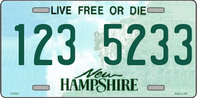 NH license plate 1235233