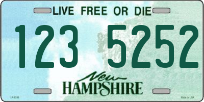 NH license plate 1235252